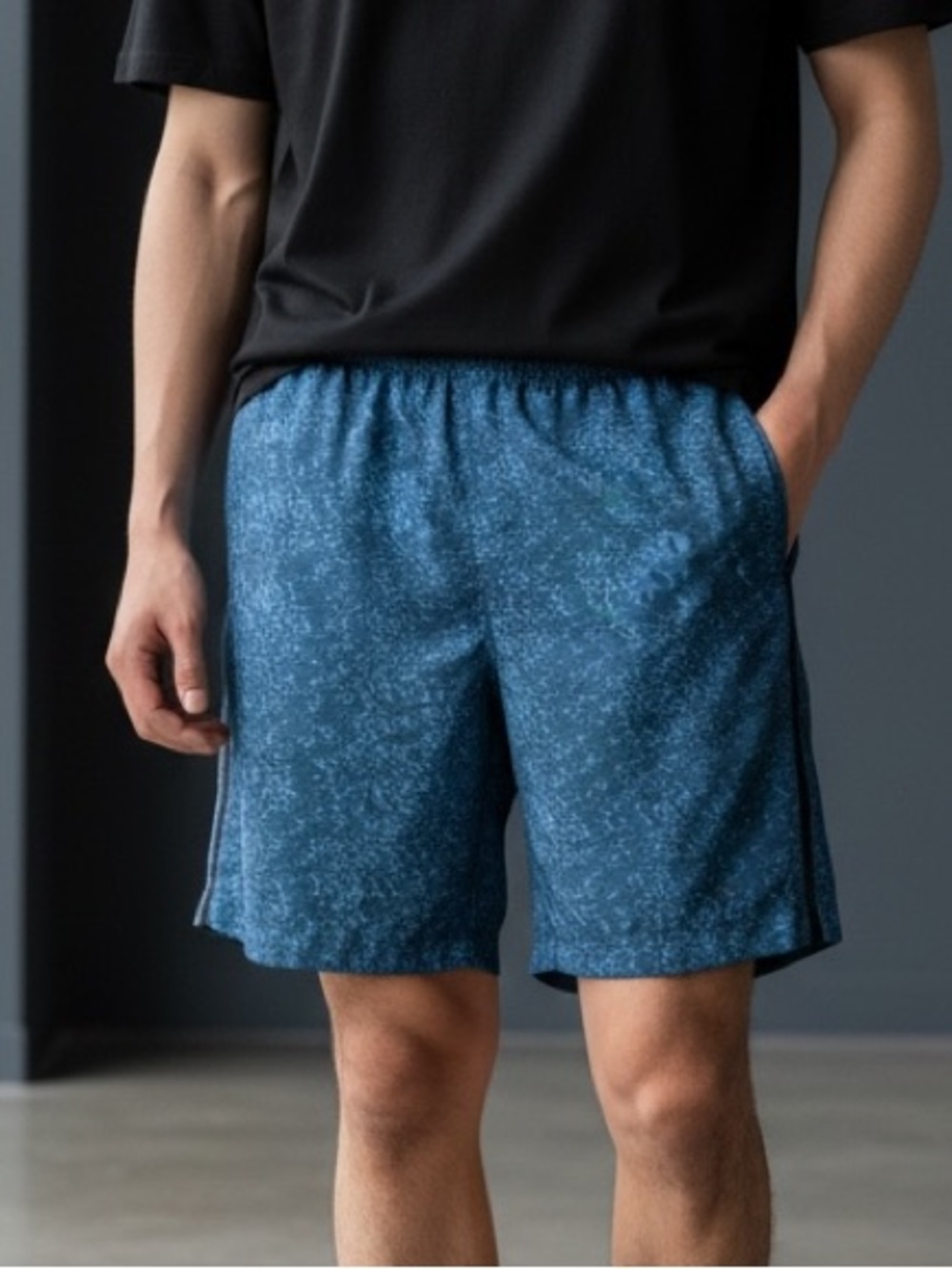 lululemon athletica Blue Patterned Men’s Athletic Shorts